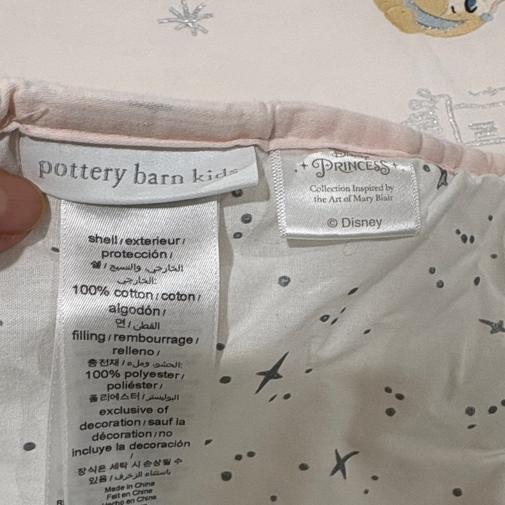 POTTERY BARN KIDS DISNEY Princess-Themed Light Pink Bedding Set - Picture 13 of 16